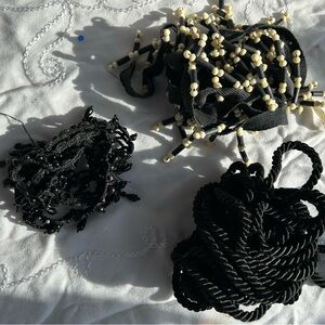 BUNDLE OF BLACK BEADED TRIM